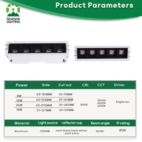 Spot LED linéaire encastré intelligent à intensité variable avec contrôle DALI et application, lampe de plafond commerciale à grille haute luminosité avec puce OSRAM