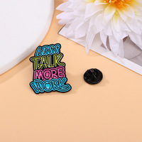 Offre Spéciale coloré broche positive lettre épinglette insigne métal personnalisé dessin animé émail épingles bijoux avec des mots inspirants