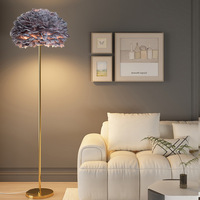 Lámpara de Pie LED de Pluma, Estilo Nórdico, Creativa, Minimalista, Moderna, para Dormitorio, Mesita de Noche, Sala de Estar, Sofá, Vertical