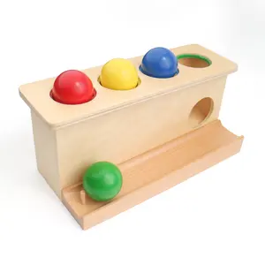 Leaderjoy सीखने प्रारंभिक शिक्षा स्मार्ट खिलौना मोंटेसरी लकड़ी धक्का गेंदों खिलौना बच्चों के लिए सेट