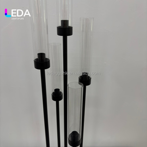 LEDA Factory Direct 6 Arms <b>Tall</b> Black Iron Durable Modern Wedding Table Centerpiece <b>Candlestick</b> Holder Event Party Home - Product Image 4