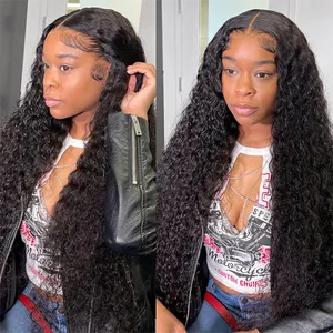 Wholesale Brazilian Human Hair Full Lace Wigs With Baby Hair 13x6 13x4 Transparent HD Closure Wig Deep Wave Cheap Full Lace Wig