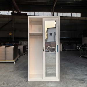 Armoire en acier métallique imprimé multifonctionnelle avec miroir, <span class=keywords><strong>tringle</strong></span> de suspension et coffre-fort intégré, armoire en métal pour chambre à coucher - Product Image 4