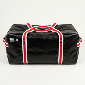 Large Capacity Black <b>White</b> <b>Tarpaulin</b> Waterproof Duffel Bag Zipper Closure Travel Sports Storage Adjustable Handles - Product Image 1