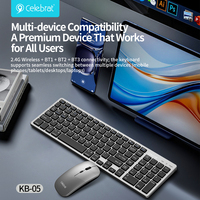 KP-05 Wireless Slim Gaming Keyboard and Mouse Combo 2.4G Rechargeable Ultra Thin Ergonomic Set