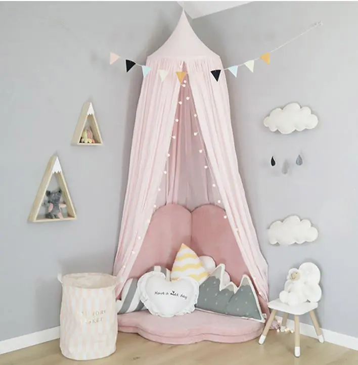 Hot Sale Cotton Tents Bed Canopy From Ceiling indoor play houses for Girls