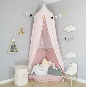 tempat tidur kanopi air Suppliers-Tenda Katun Kanopi Tempat Tidur, dari Langit-langit Rumah Bermain Dalam Ruangan untuk Anak Perempuan