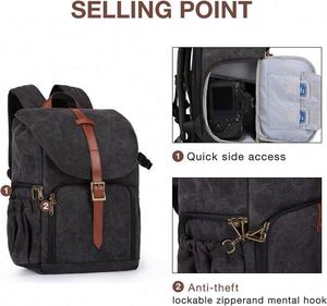 Mochila para Cámara con Muestra Gratis, Mochila Impermeable para Cámara DSLR SLR, Mochila Antirrobo para Fotografía con Compartimento para Laptop de 15.4 Pulgadas - Product Image 4