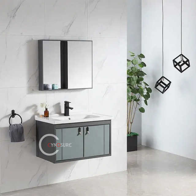 New European Style Customized Wooden Cabinets and Vanities Toilet Cabinets Simple Design Wall-mounted Cabinet Sink Bathroom