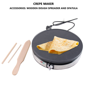Machine à crêpes électrique automatique avec plaque de <span class=keywords><strong>30</strong></span> <span class=keywords><strong>cm</strong></span>, puissance 1000W/1300W/1400W pour crêpes, tortillas, blintzes et pancakes - Product Image 4