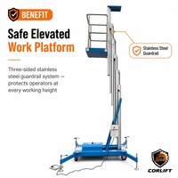 Plateforme élévatrice hydraulique à mât unique en alliage d'aluminium avec jambes à ciseaux