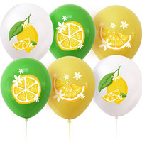 Ballons de fête au citron frais et ensoleillé Décor en latex imprimé de fruits jaunes de 12 pouces pour les célébrations d'anniversaire sur le thème des agrumes