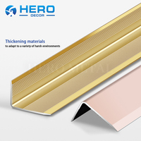 Profilé en aluminium en forme de L pour bordure de carrelage, finition métallique orientée, grain de bois, résistant aux rayures, pour architectes et installateurs