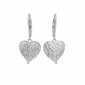 Pendientes elegantes con diamantes en forma de corazón para mujer, joyería fina de estilo romántico para boda de plata con diamantes blancos naturales de color D - Product Image 1