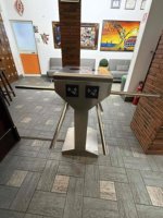 Tourniquet trépied à monnayeur double voie pour contrôle d'accès payant à l'entrée des toilettes publiques