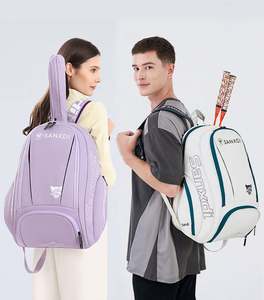 Sac de tennis portable en nylon imperméable personnalisé grande capacité avec compartiment dédié indépendant pour raquettes de badminton et chaussures de sport - Product Image 1