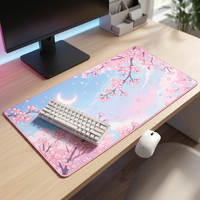 Tapis de souris de jeu Anime Cherry Blossom, tapis de bureau doux en micro-tissu, surface tissée antidérapante, design personnalisé