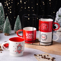 Mug à café en céramique blanche de 13 oz - Design de Noël mignon, sans danger pour les aliments, personnalisable pour les souvenirs et les cadeaux de fête