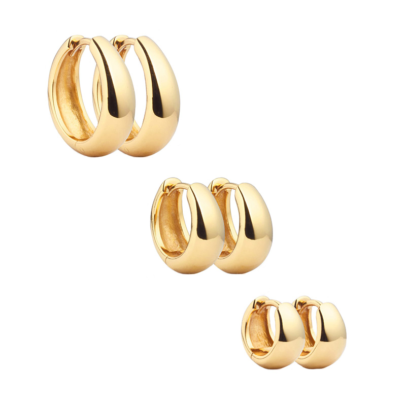 Gemnel Manufacture 14K&18K Gold Vermeil Huggies 925 Sterling Silver Plated Bold Hoop Earrings