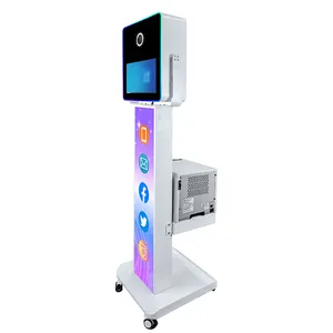 Newest Round Led Light Video Printing Photo Booth Portable Multi Media Christmas Touch Screen Photo Booth