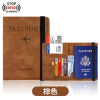 Portefeuille de voyage multifonction ANGO en aluminium de style anglais avec blocage RFID pour cartes de crédit et passeports, et organisateur de billets