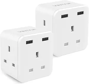 VINTAR UK Wall Socket USB Outlet Type G Plug Socket With 2 Fast Charger USB Ports