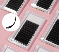 Vente en gros Aesphylash Plateau d'extensions de cils individuels en cachemire fait main, Russian Mega Classic Noir mat Volume