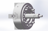 Mandrin hydraulique solide à 4 mors 4P-10 de 10 pouces sans trou traversant pour tournage CNC de pièces irrégulières carrées