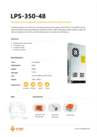 Fuente de Alimentación LPS350-48 de 350W y 48V con Ventilador Integrado y Protección Completa para Ganadería, Luces LED, Control Industrial, Certificación CE y EAC