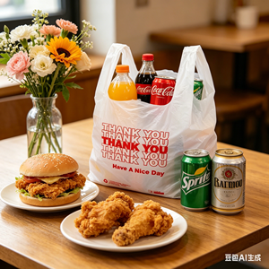 Modern Style Durable PE Material Vest Bags Contemporary Design T-Shirt Shopping Bags Hand Length Handle Trendy Retail Store - Product Image 1