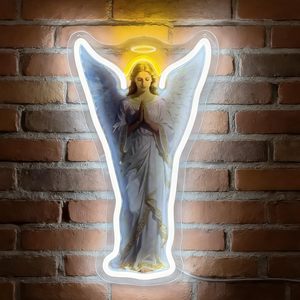 Lampes Angel Lights, enseignes néon <span class=keywords><strong>chr</strong></span>étiennes lumineuses avec base pour église, mariage, chambre à coucher, enseigne néon personnalisée - Product Image 1