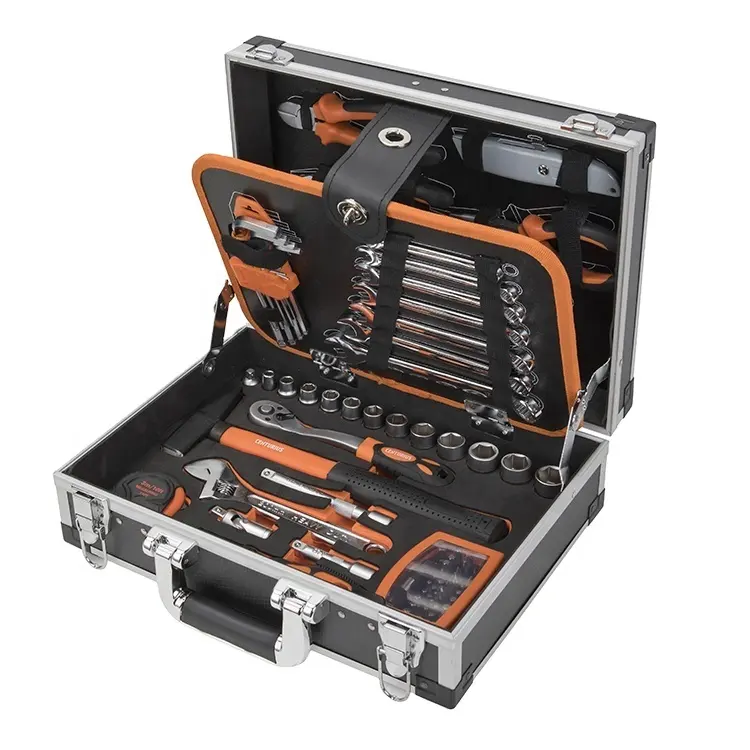 KAFUWELL 19049613 High quality aluminum box 82PCS mechanical tool set car tool box set