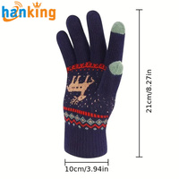 Elk de Noël épaissi tricoté adulte jetable sergé gants cadeau écran tactile mode mignon hiver chaud Couple