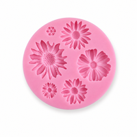 Moule en silicone Fleur de marguerite et rose, résistant à la chaleur, compatible four, pour décoration de gâteaux et fondants DIY