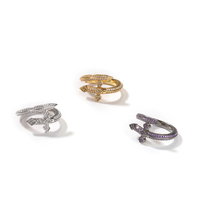 UWIN Bague Épée de la Justice Hip Hop, Nouvelle Bague Designer Noire et Violette avec Zircon Cubique pour Femme et Homme, Bijoux de Rappeur