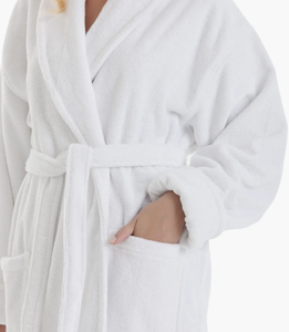 Accappatoio <span class=keywords><strong>Kimono</strong></span> in Puro Cotone Personalizzato per Donne, Basso MOQ, Camicie da Notte, Taglie Forti, Accappatoio <span class=keywords><strong>Bianco</strong></span> in Tessuto Spugna - Product Image 3