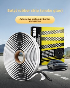 Bande d'étanchéité adhésive thermofusible en caoutchouc butyle pour vitres et pare-brise de véhicules (voiture/VR/camion/navire) - Noir/Gris - Product Image 2