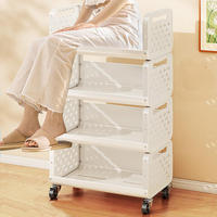 Chariot de rangement de cuisine à quatre niveaux, sur pieds, mobile, imperméable, durable, moderne, multifonctionnel pour la maison