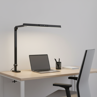 Lampe de bureau LED AC en aluminium de style nordique moderne avec pince, contrôle tactile flexible, protection oculaire, intensité réglable, lumière blanc chaud pour étude et lecture