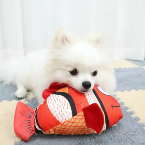 Jouet pour chien personnalisé durable, amusant et interactif, en forme de poisson de mer, jouet à mâcher qui couine, jouet en peluche rembourré - Product Image 4