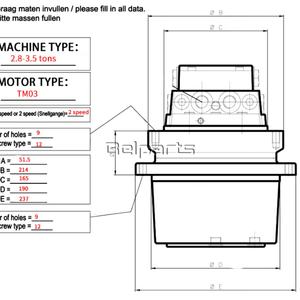 Motor de Desplazamiento para Excavadora TM09 GM09, Transmisión Final para KOMATSU PC78US-6 PC75UU-2 PC78 PC78MR, Repuestos 21W-60-22130 - Product Image 2