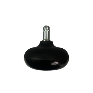 Rueda para Silla de Oficina, Poliuretano, Silenciosa, Fija, con Eje Roscado, Forma de Calabaza, Negra - Product Image 4