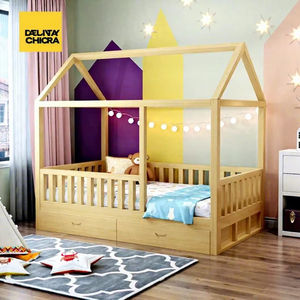Cama Infantil de Madera Estilo Nórdico Moderno con Barandillas de Seguridad (Marca Meida, Tamaño Individual para Dormitorio/Sala de Juegos) - Product Image 2