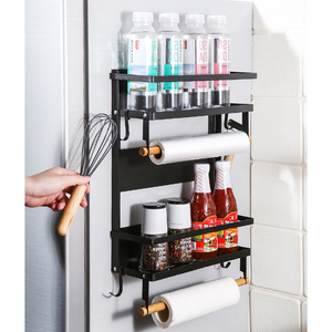 Siyah kutu ambalaj ile kaliteli karbon çelik manyetik baharat rafı mutfak kullanımı için iyi manyetize raf buzdolabı depolama için - Product Image 3