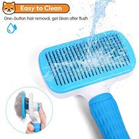 Brosse autonettoyante pour chiens et chats - Nettoyage en un clic, légère, poignée antidérapante, élimine les poils lâches