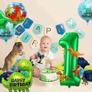 Decoraciones de Cumpleaños con Globos de Dinosaurios, Globo de Número de Papel de Aluminio, Globos de Dinosaurios, Globo de Corona Verde para Fiesta de Baby Shower de 1er Cumpleaños - Product Image 6