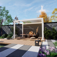 Pergola rétractable en aluminium avec lames orientables et télécommande pour terrasse et jardin, toit imperméable, élégante