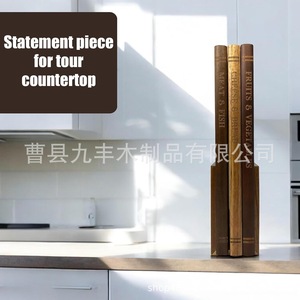 Juego de Tablas de Cortar de Madera de Acacia Estilo Libro Jiufeng, Rectangulares, Gruesas, de Doble Cara, con Base, para Uso en la Cocina - Product Image 2