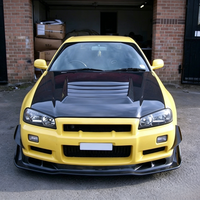 Nuevo Capó de Fibra de Carbono Brillante Estilo NISMO-2 para Nissan Skyline R34 GTR 1999-2002, Ajuste Personalizado, Instalación con Tornillos, Negro, 180 Días de Garantía