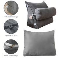 Coussin de canapé coréen en velours, grand format, avec fermeture éclair amovible, dossier triangulaire en peluche, soutien corporel en fibre de polyester solide, style moderne